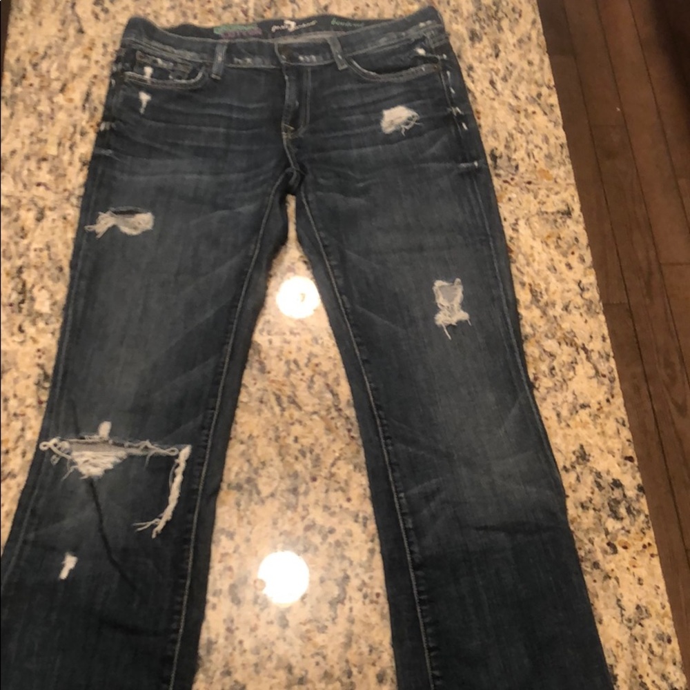 7 For All Mankind organic distressed jeans